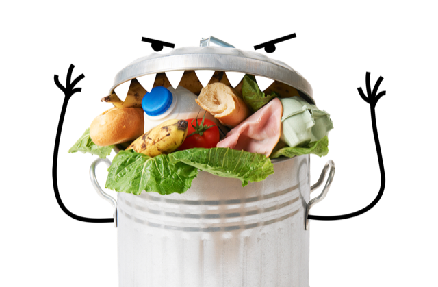 A bin eating food
