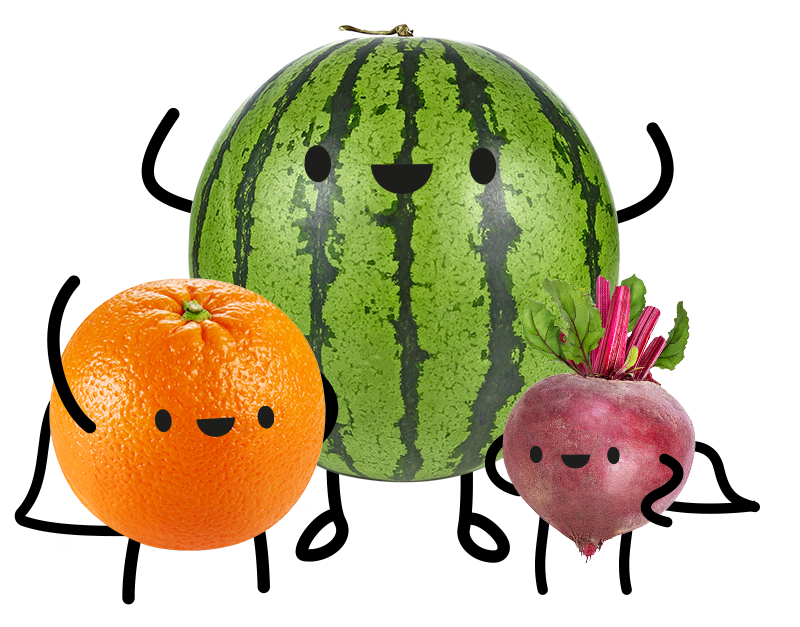 Fruit and veg being friends